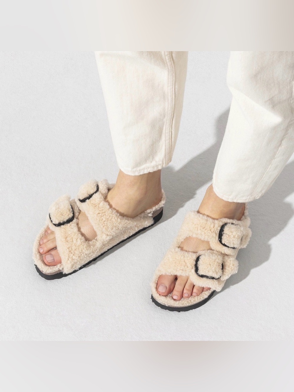NWOB Birkenstock Papillio Arizona Big Buckle Shearling Sandals. Size EU39